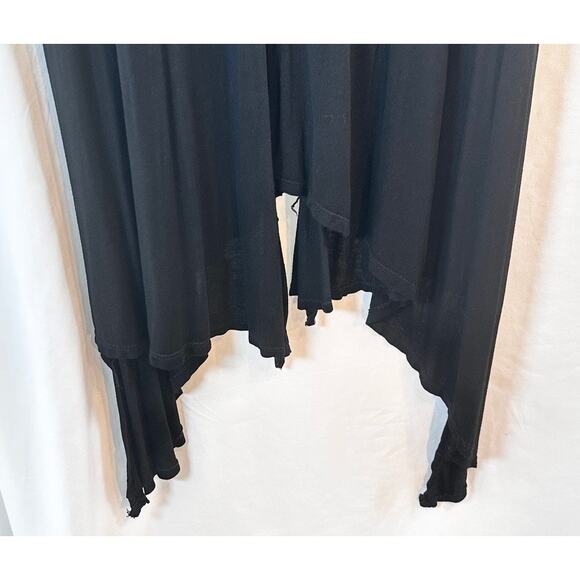 Gigi Moda Italy Black Sleeveless Tunic Top Uneven Hem L - Picture 4 of 4